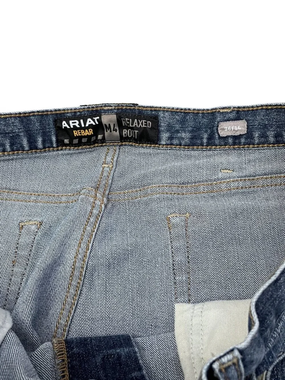 Ariat Rebar M4 Jeans Mens 36x34 Blue Relaxed Bootcut Construction Workwear